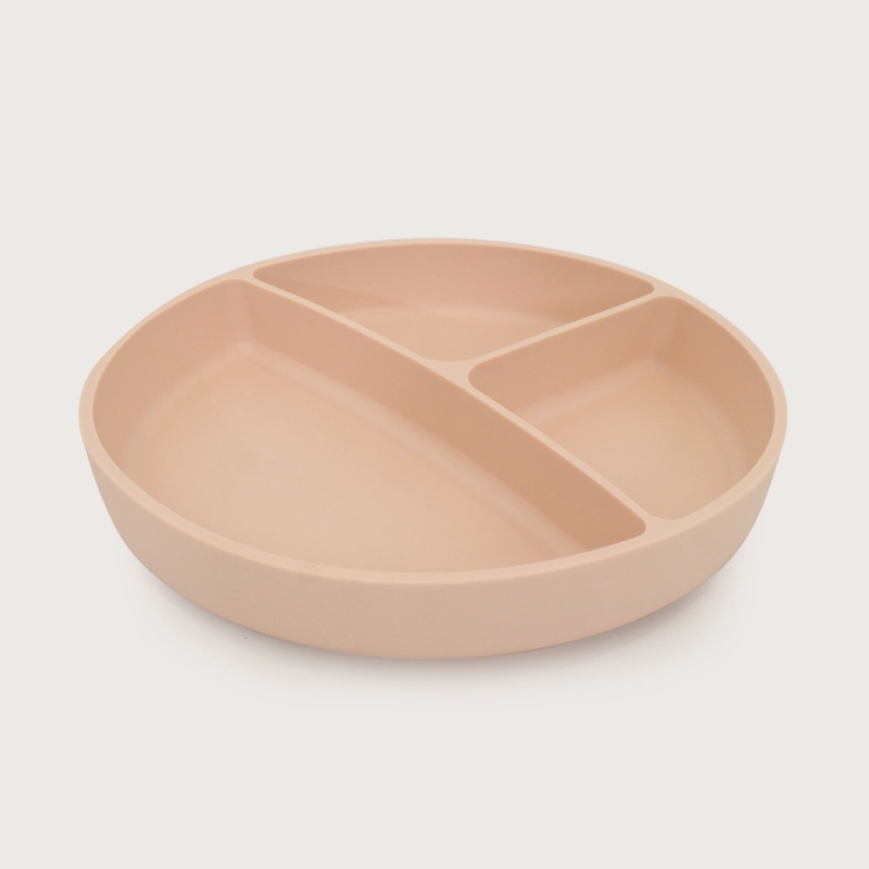 PLATO DIVIDIDO CON BASE ANTIDESLIZANTE ROSADO OPALINE - 1