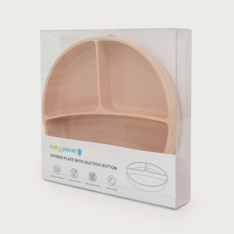 PLATO DIVIDIDO CON BASE ANTIDESLIZANTE ROSADO OPALINE - 3