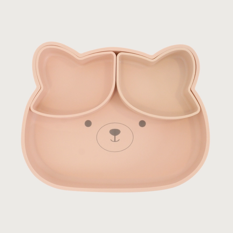 PLATO OSO CON BASE ANTIDESLIZANTE ROSADO OPALINE - 3