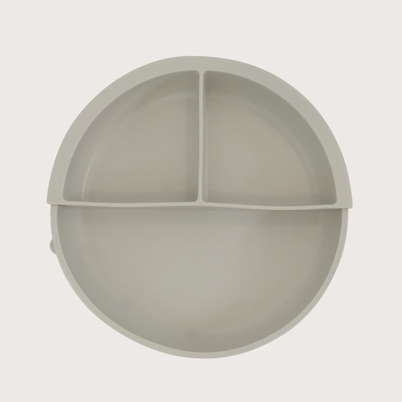 PLATO REDONDO CON BASE ANTIDESLIZANTE Y DIVIDOR GRIS OPALINE - 3