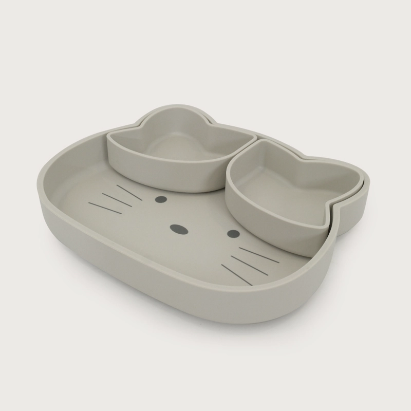 PLATO GATO CON BASE ANTIDESLIZATE GRIS OPALINE - 1