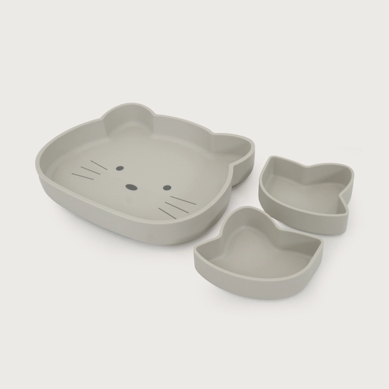PLATO GATO CON BASE ANTIDESLIZATE GRIS OPALINE - 2