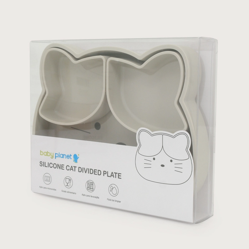PLATO GATO CON BASE ANTIDESLIZATE GRIS OPALINE - 4