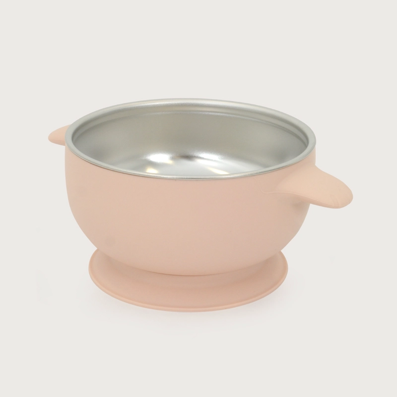 BOWL ANTIDESLIZANTE CON ACERO INOXIDABLE ROSADO OPALINE - 1