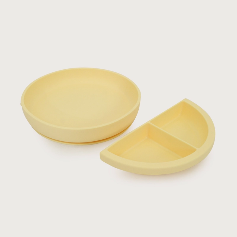 PLATO REDONDO CON BASE ANTIDESLIZANTE DIVIDOR AMARILLO OPALINE - 2