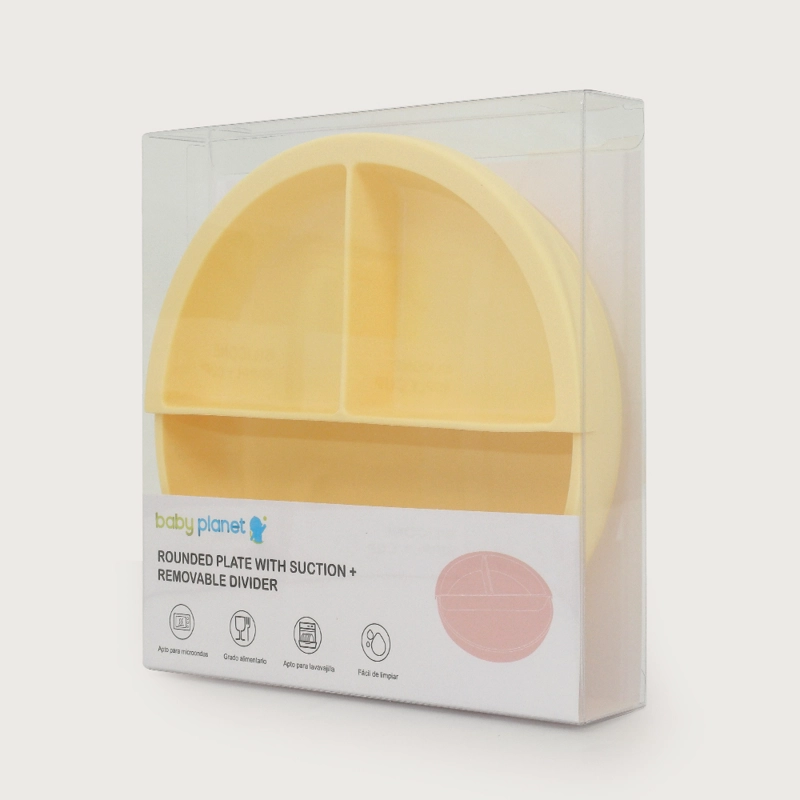 PLATO REDONDO CON BASE ANTIDESLIZANTE DIVIDOR AMARILLO OPALINE - 4