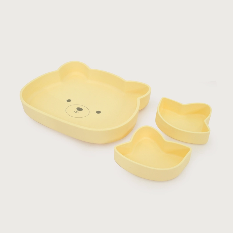 PLATO OSO CON BASE ANTIDESLIZANTE AMARILLO OPALINE - 2