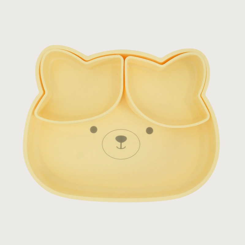 PLATO OSO CON BASE ANTIDESLIZANTE AMARILLO OPALINE - 3