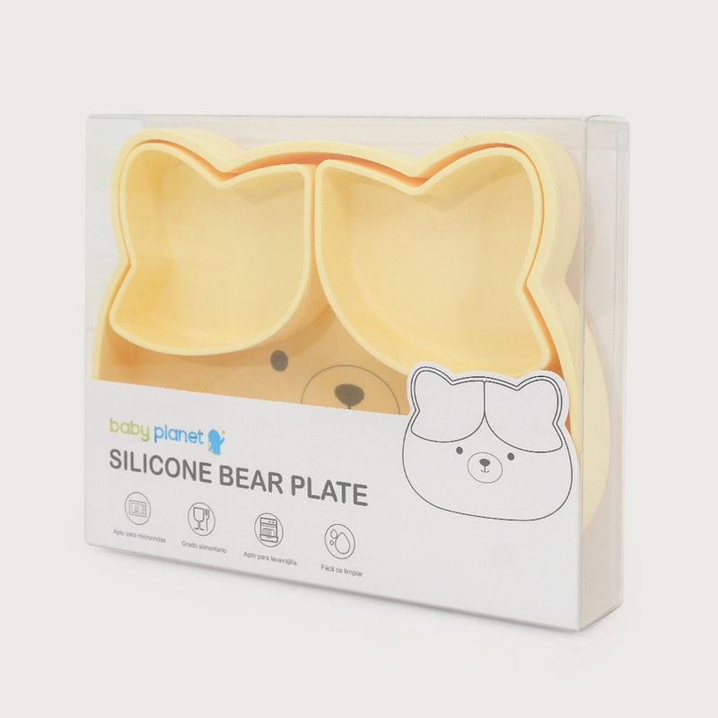 PLATO OSO CON BASE ANTIDESLIZANTE AMARILLO OPALINE - 4