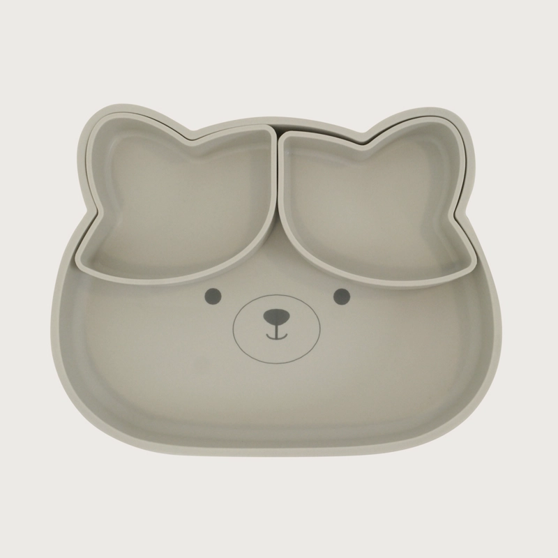 PLATO OSO CON BASE ANTIDESLIZANTE GRIS OPALINE - 3
