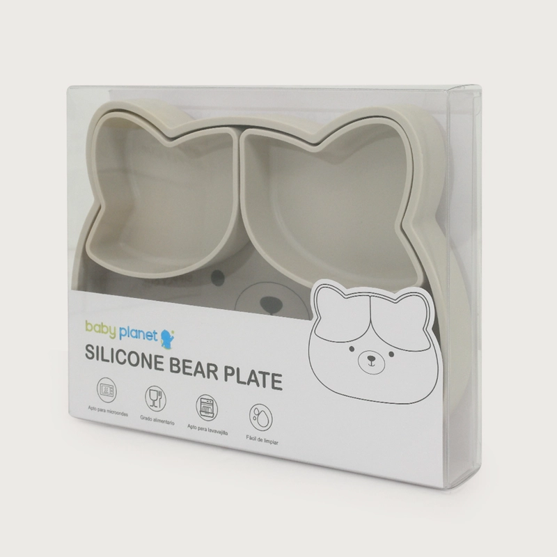 PLATO OSO CON BASE ANTIDESLIZANTE GRIS OPALINE - 4