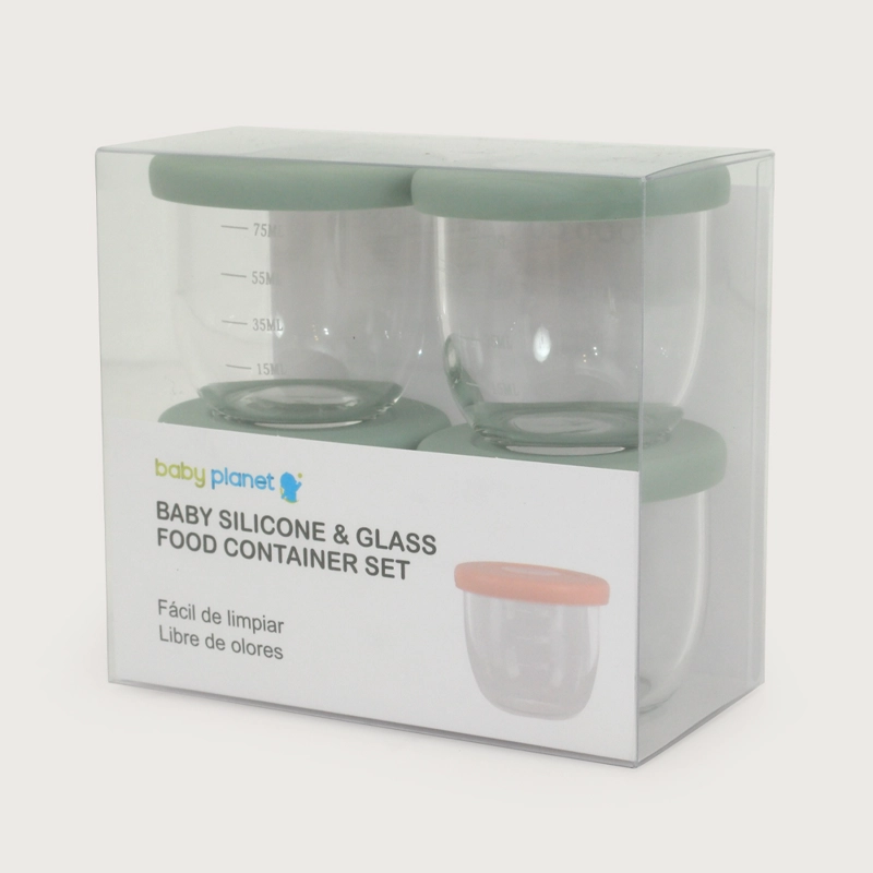 SET FRASCOS SNACK VIDRIO 4 UDS VERDE OPALINE - 3