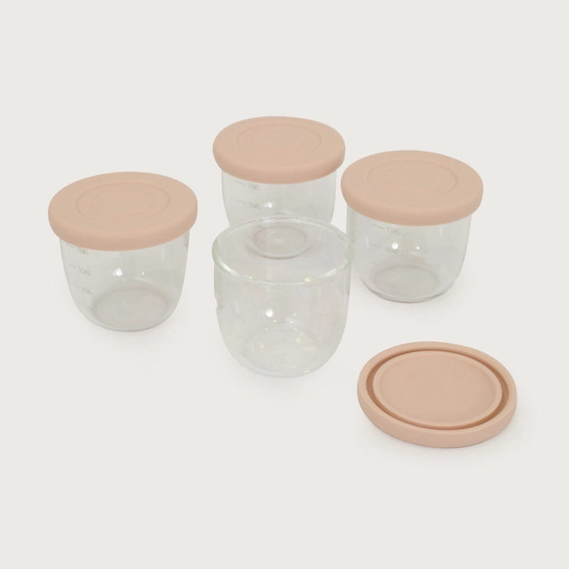 SET FRASCOS SNACK 4 UDS ROSADO OPALINE - 1