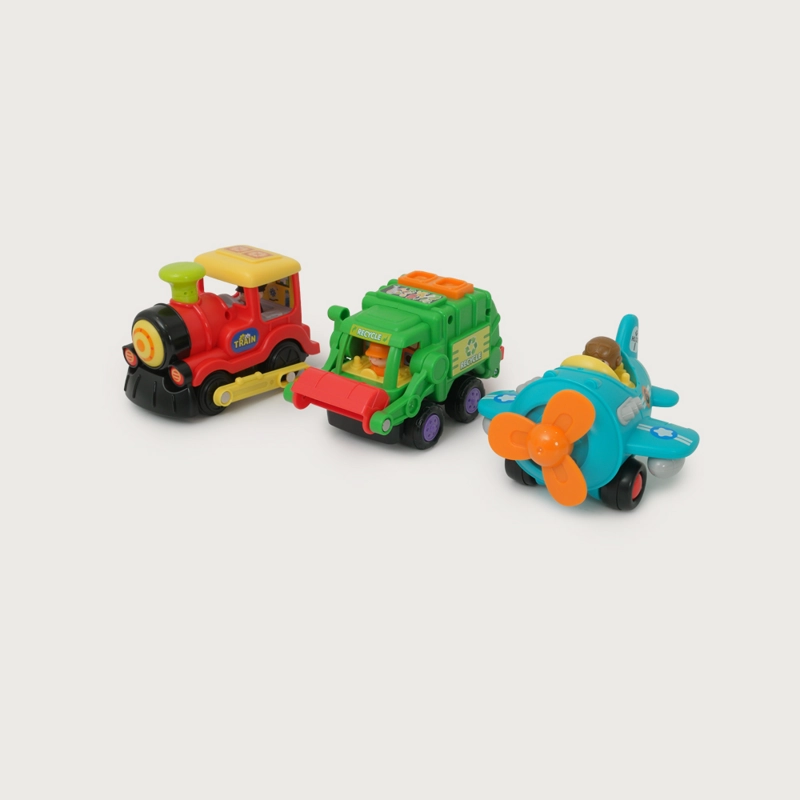 SET CAMION DE RECICLAJE + TREN Y AVION A VAPOR OPALINE - 1