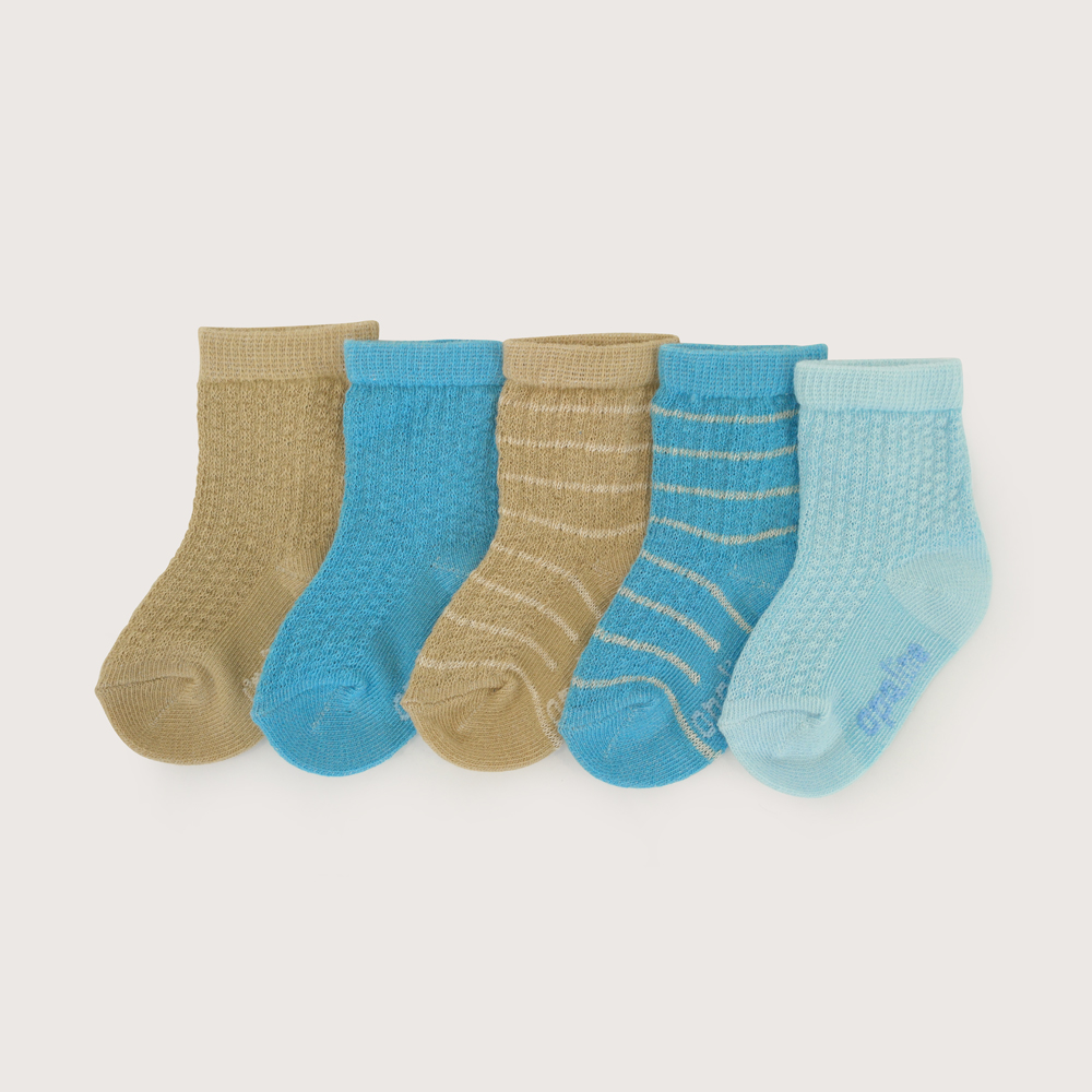 PACK DE 5 CALCETINES CELESTE DE BEBE OPALINE - 1