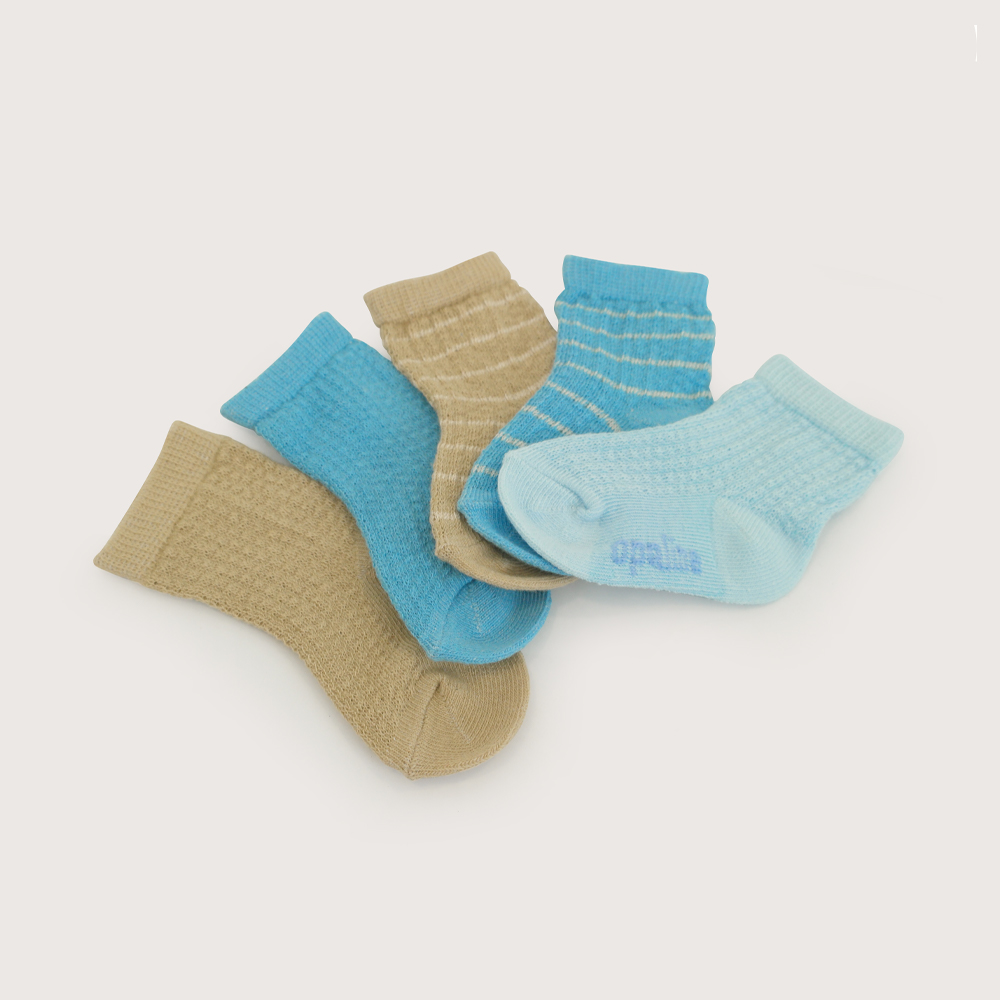 PACK DE 5 CALCETINES CELESTE DE BEBE OPALINE - 2