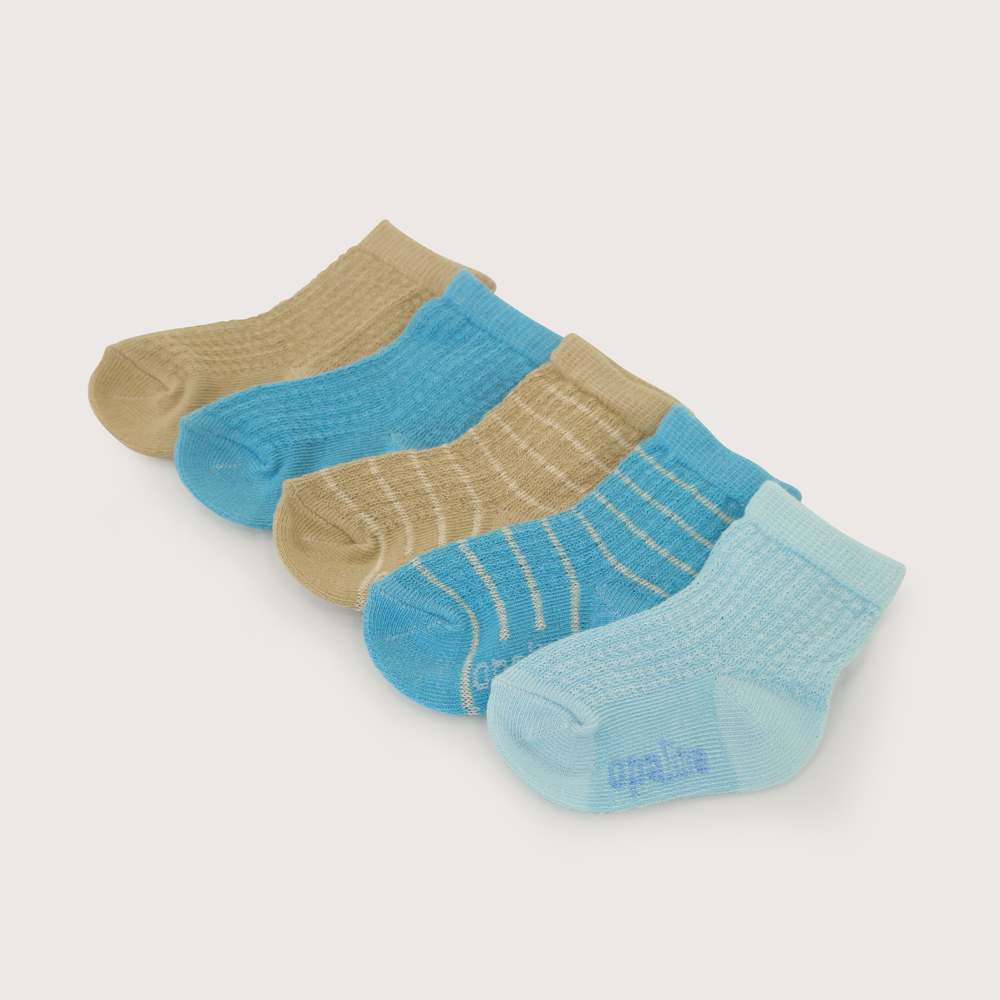 PACK DE 5 CALCETINES CELESTE DE BEBE OPALINE - 3