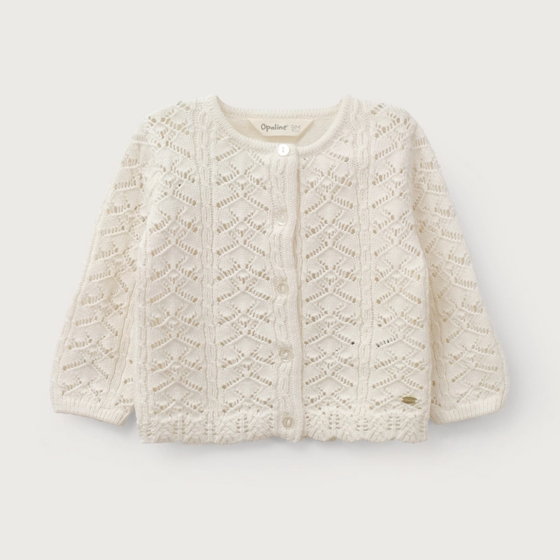 CHALECO INFANT NIÑA CALADO BLANCO OPALINE - 2