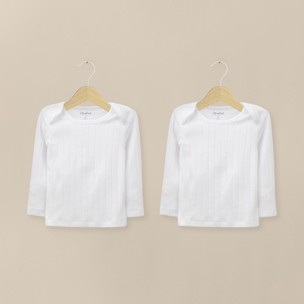 CAMISETA AJUAR ACANALADA BLANCA UNISEX OPALINE