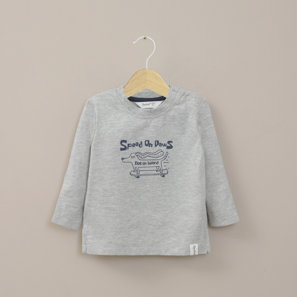 POLERA INFANT NIÑO GRIS MELANGE OPALINE - 1