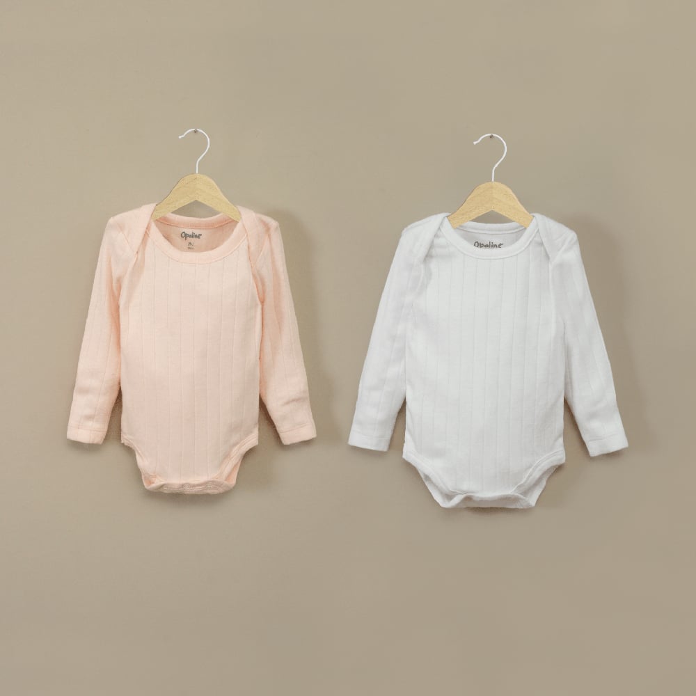 PACK DE 2 BODYS ALGODON NIÑA ROSADO OPALINE - 1