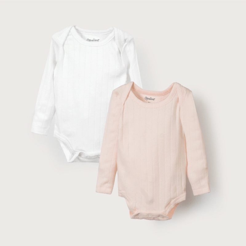 PACK DE 2 BODYS ALGODON ACANALADO NIÑA OPALINE - 2