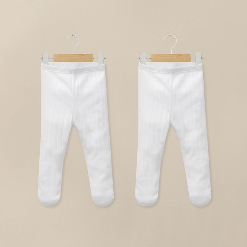 PACK DE 2 PANTY BALLERINA BLANCA ACANALADA UNISEX OPALINE - 1
