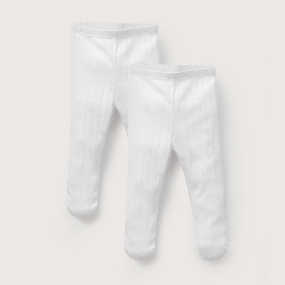 PACK DE 2 PANTY BALLERINA BLANCA ACANALADA UNISEX OPALINE - 2