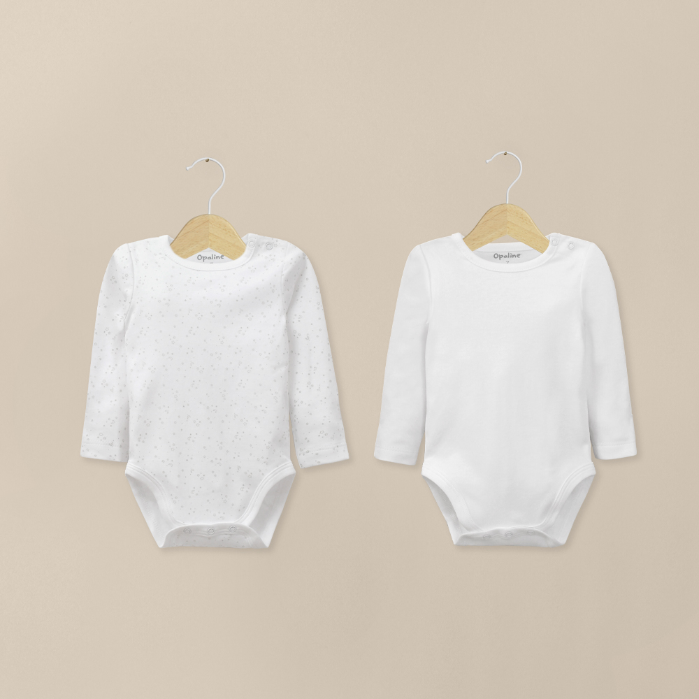 PACK DE 2 BODYS ALGODON UNISEX OPALINE - 1