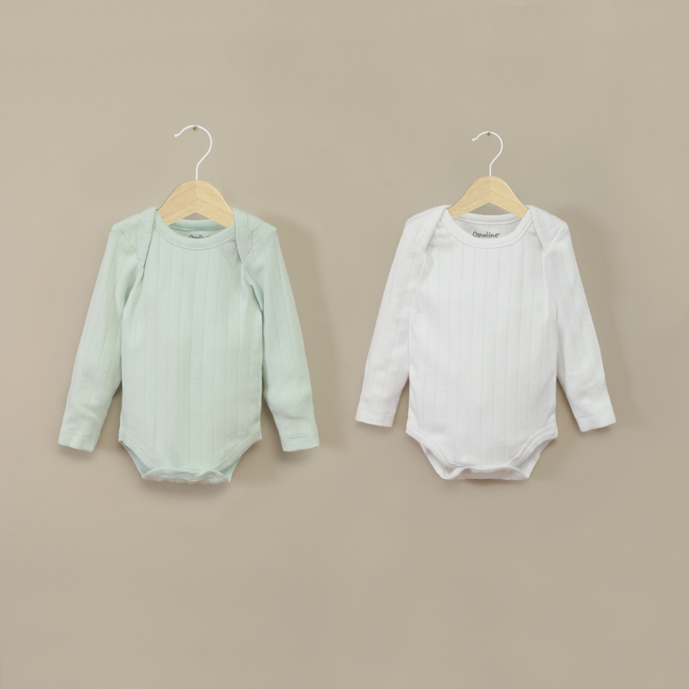 PACK DE 2 BODYS ALGODON ACANALADO UNISEX MENTA OPALINE - 1