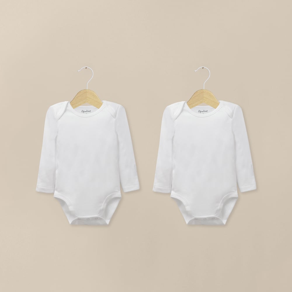 PACK DE 2 BODYS BLANCO ALGODON UNISEX OPALINE - 1