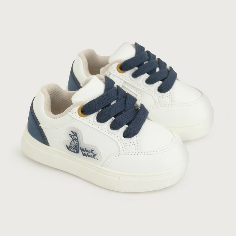 ZAPATILLA URBANA BLANCA AZUL NIÑO OPALINE - 1