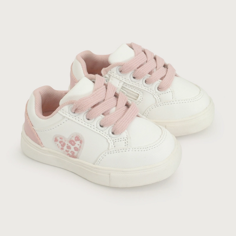 ZAPATILLA URBANA BLANCA ROSADA NIÑA OPALINE - 1