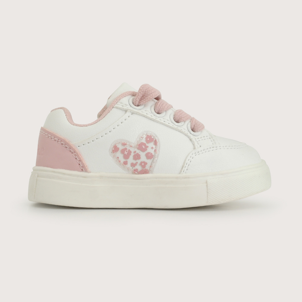 ZAPATILLA URBANA BLANCA ROSADA NIÑA OPALINE - 2