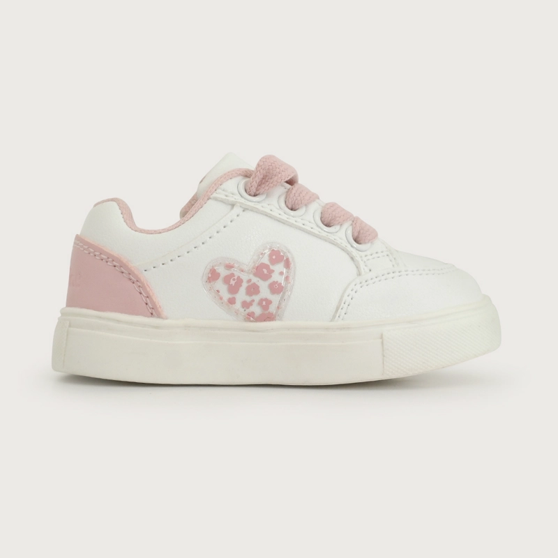 ZAPATILLA URBANA BLANCA ROSADA NIÑA OPALINE - 2