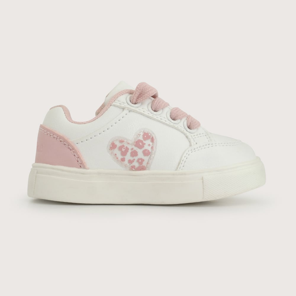 ZAPATILLA URBANA BLANCA ROSADA NIÑA OPALINE - 2