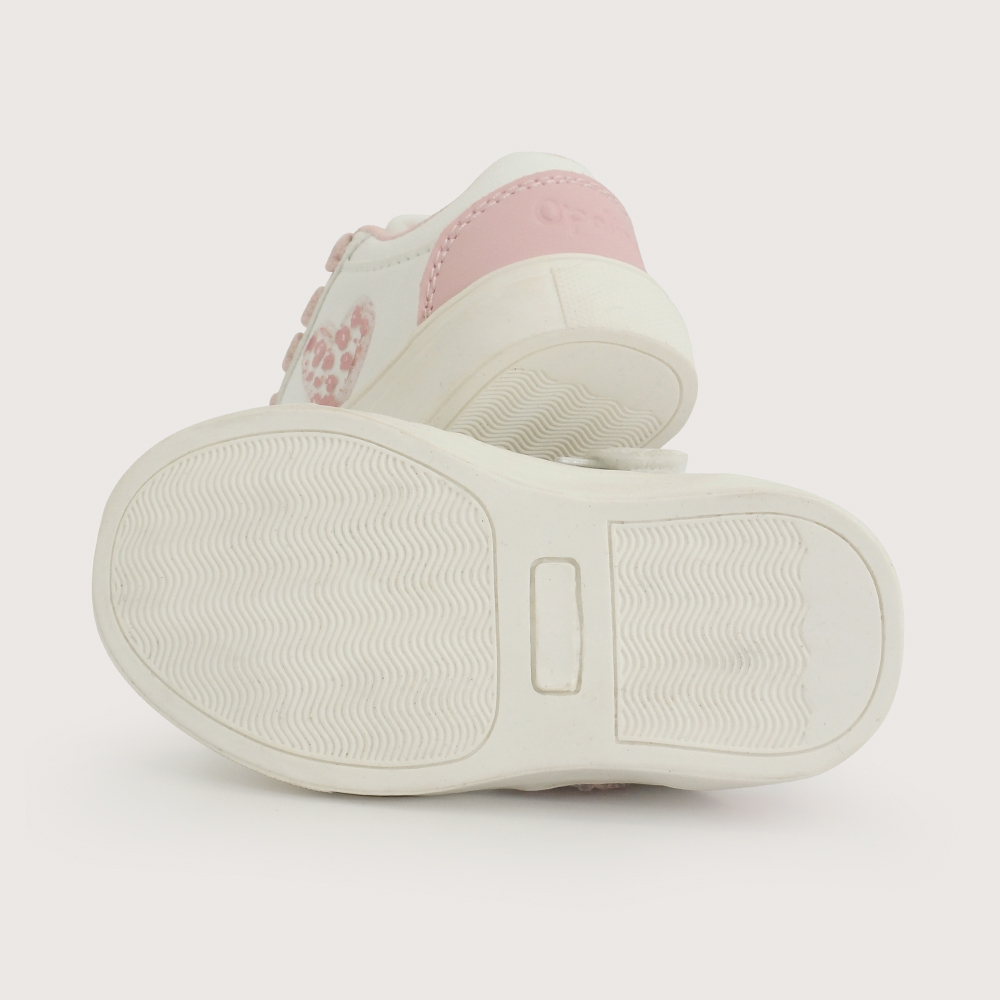 ZAPATILLA URBANA BLANCA ROSADA NIÑA OPALINE - 3