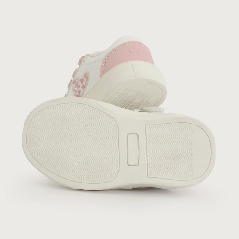 ZAPATILLA URBANA BLANCA ROSADA NIÑA OPALINE - 3