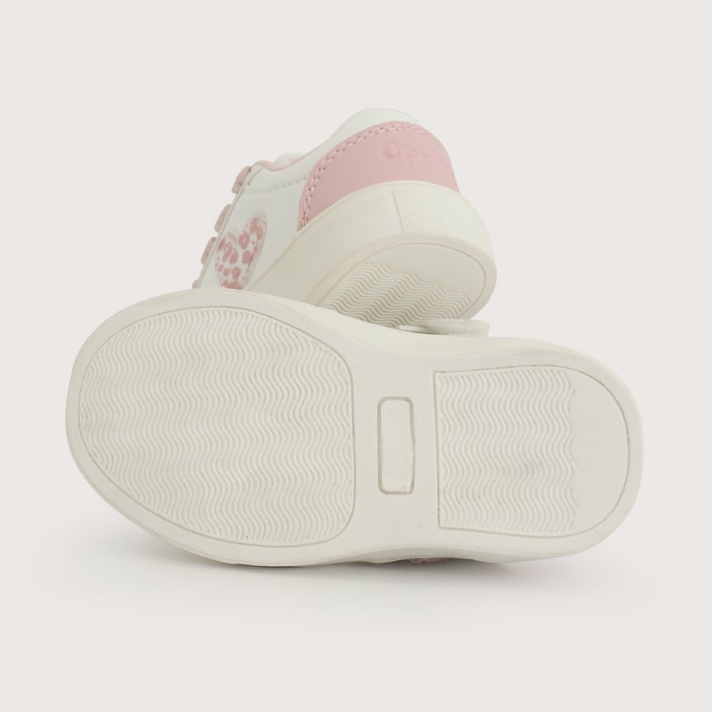 ZAPATILLA URBANA BLANCA ROSADA NIÑA OPALINE - 3