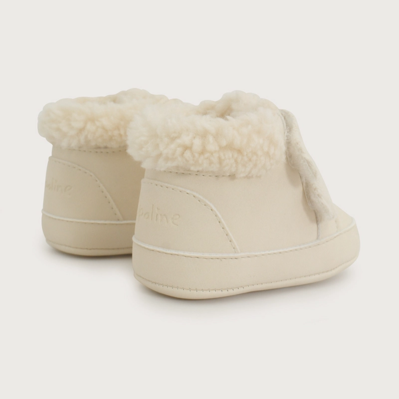 ZAPATILLA DOBLE VELCRO  BEIGE  NIÑO OPALINE - 5