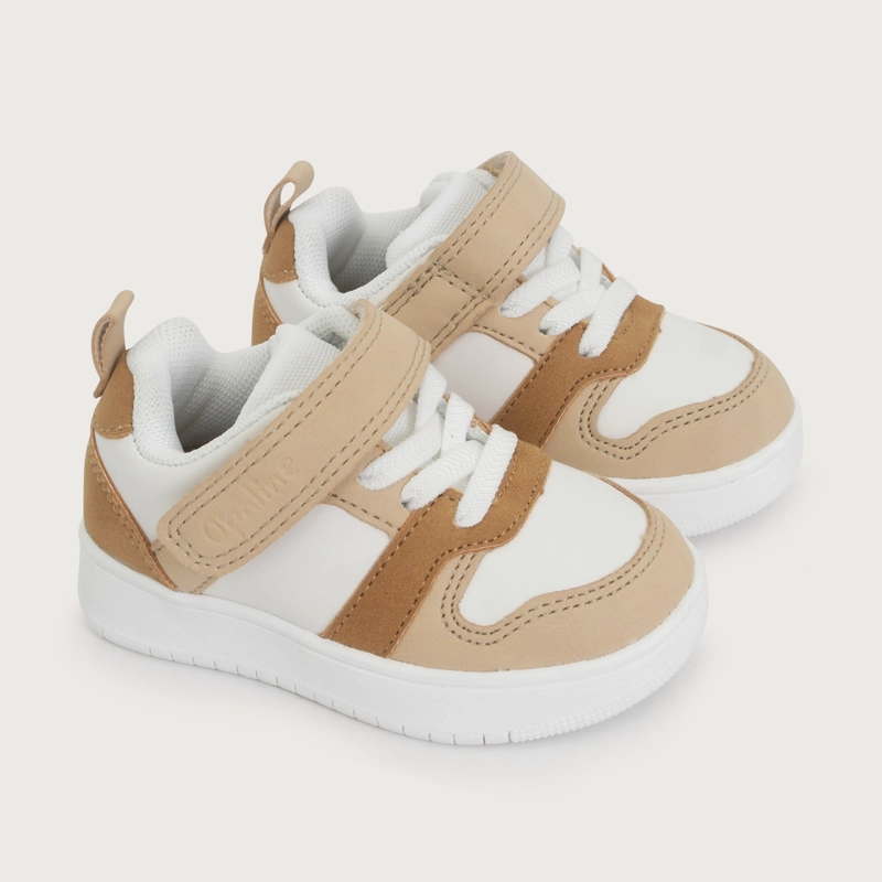 ZAPATILLA CASUAL BLANCA CAMEL NIÑO OPALINE - 1