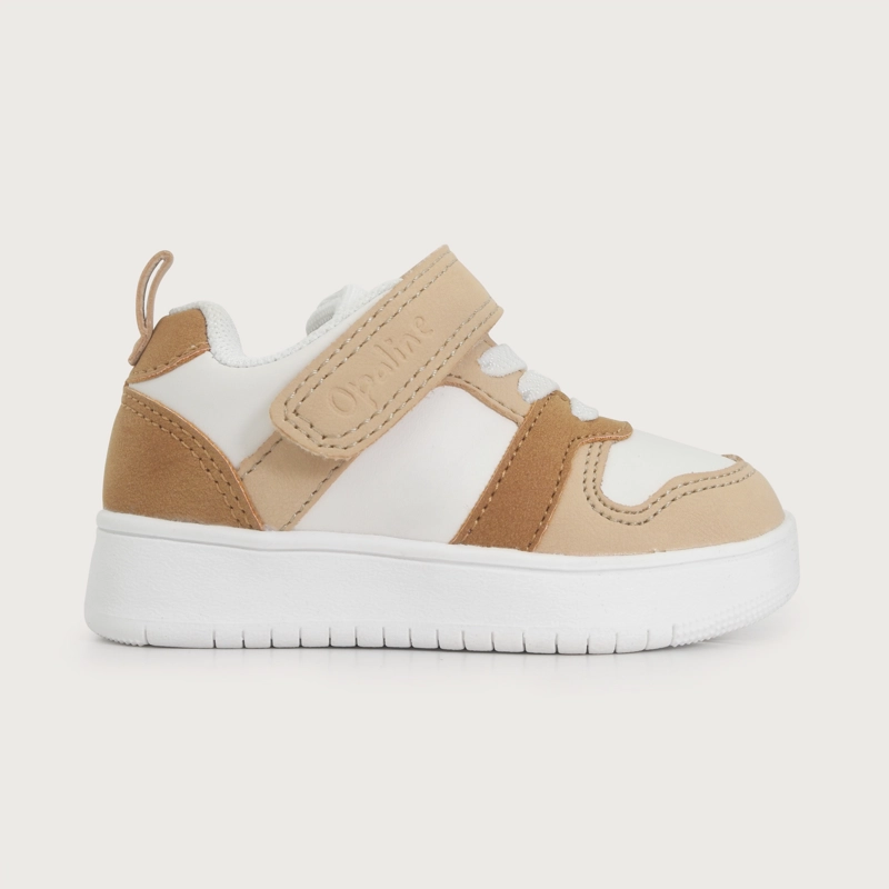 ZAPATILLA CASUAL BLANCA CAMEL NIÑO OPALINE - 2