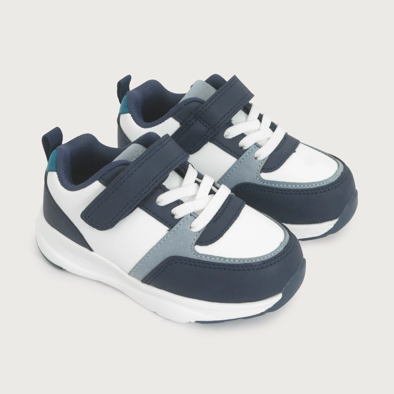 ZAPATILLA SPORT BLANCA AZUL NIÑO OPALINE - 1