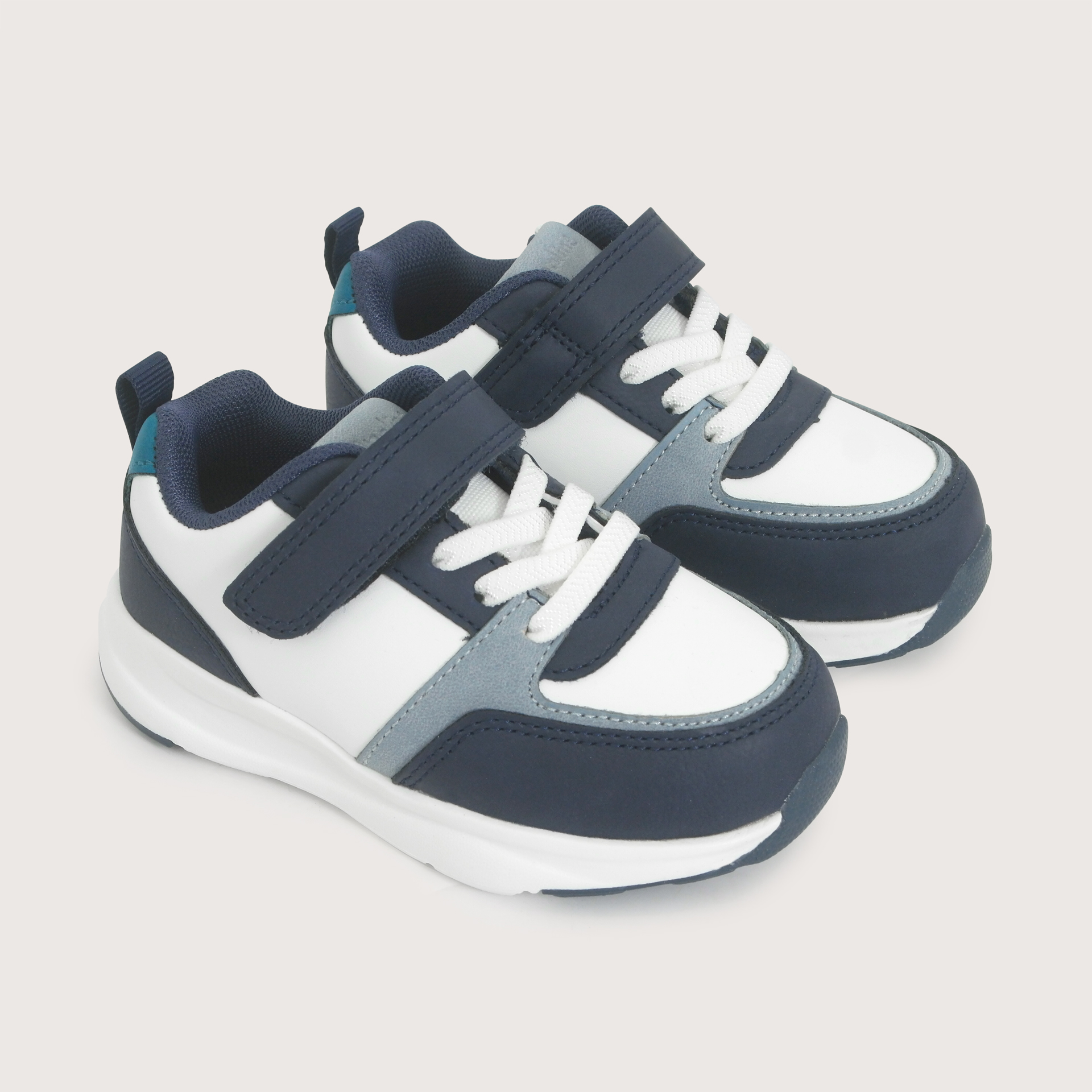 ZAPATILLA SPORT BLANCA AZUL NIÑO OPALINE - 1