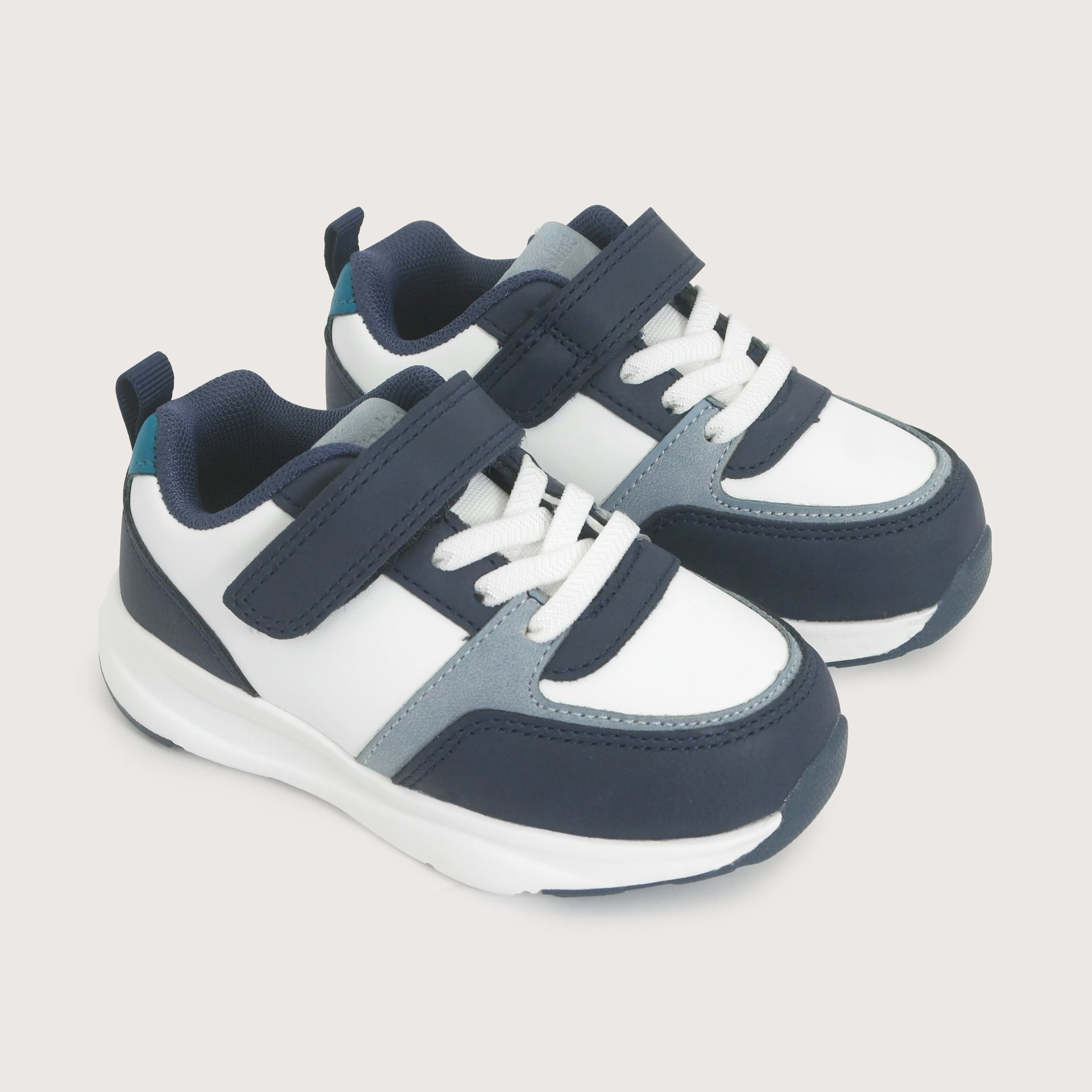 ZAPATILLA SPORT BLANCA AZUL NIÑO OPALINE - 1