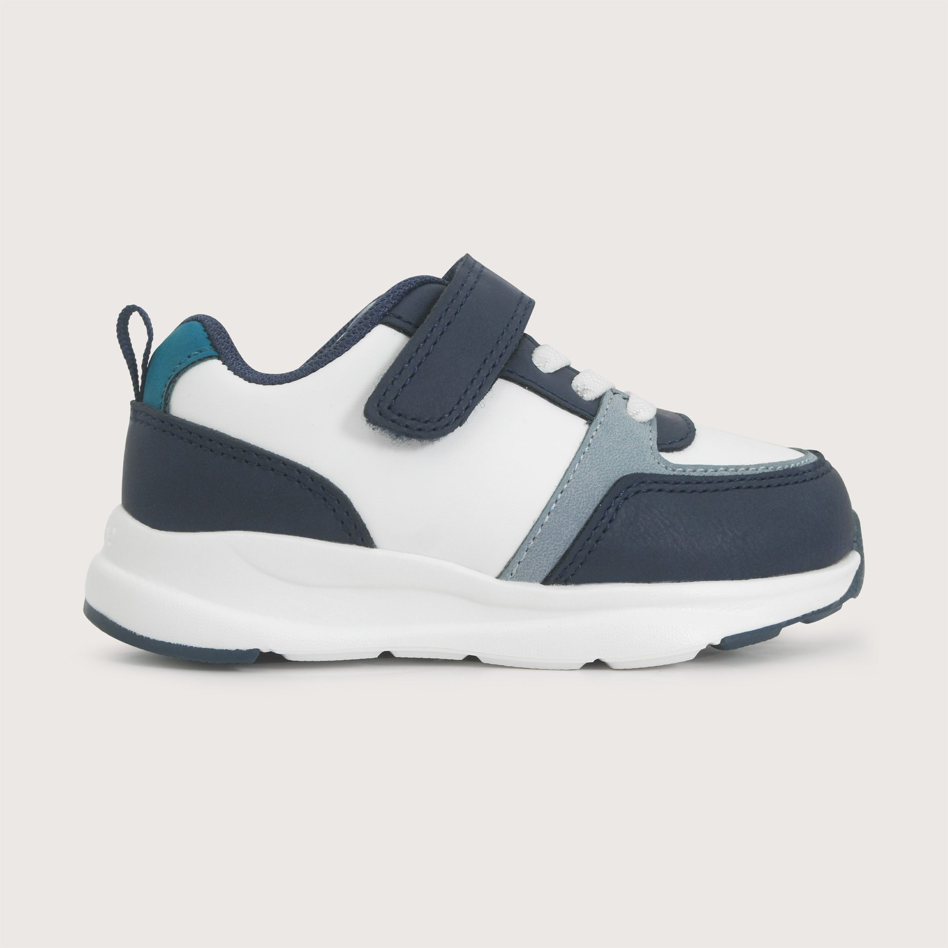 ZAPATILLA SPORT BLANCA AZUL NIÑO OPALINE - 2