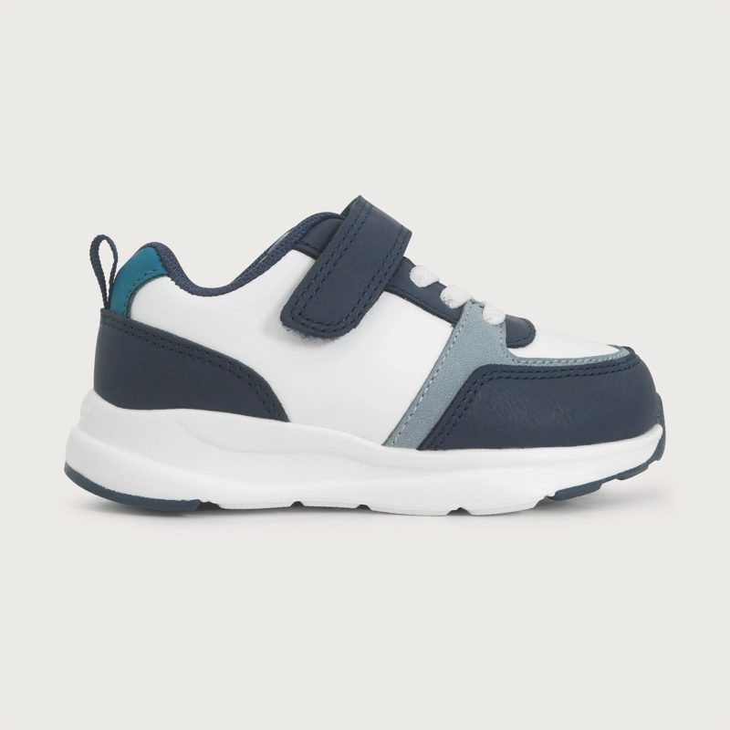 ZAPATILLA SPORT BLANCA AZUL NIÑO OPALINE - 2