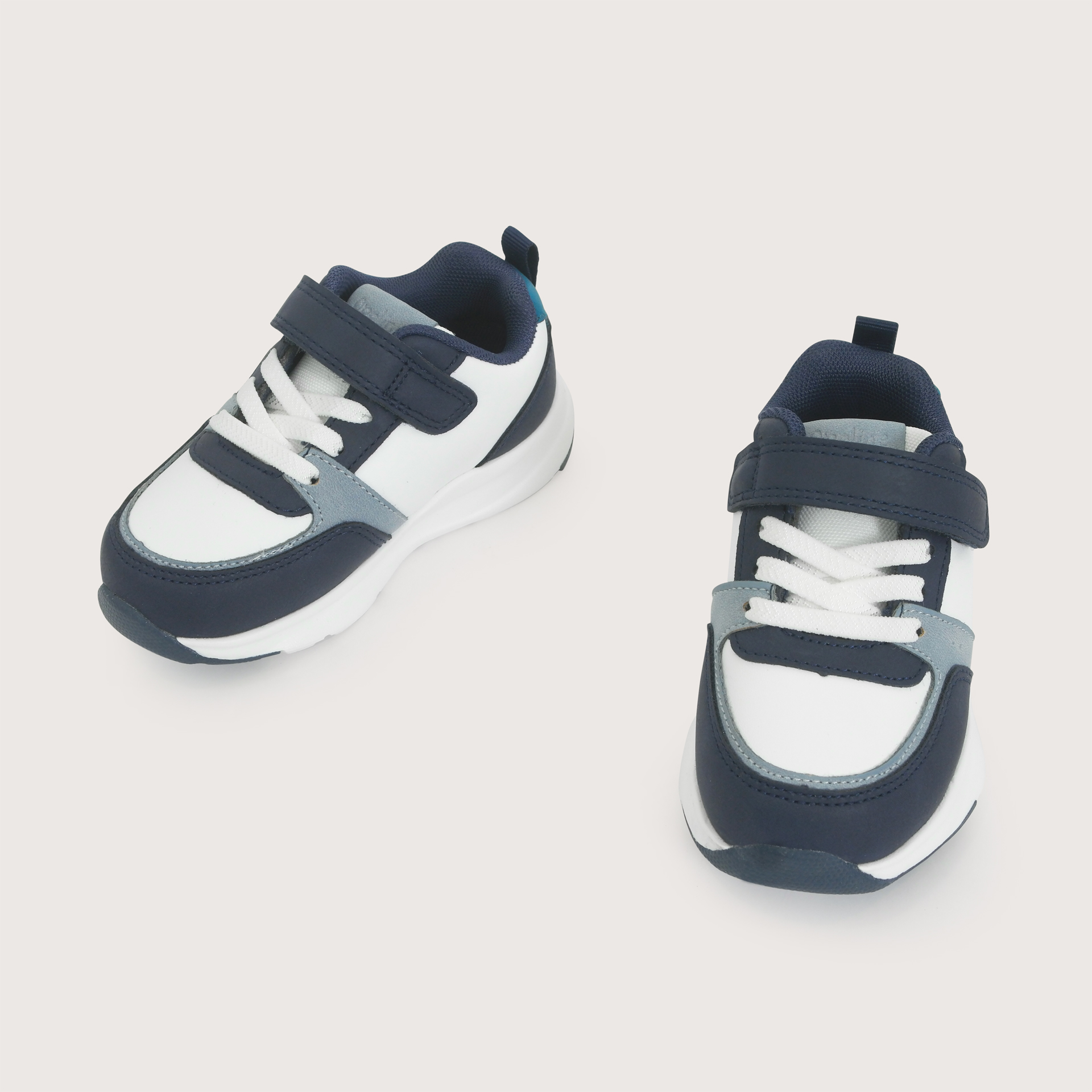 ZAPATILLA SPORT BLANCA AZUL NIÑO OPALINE - 4