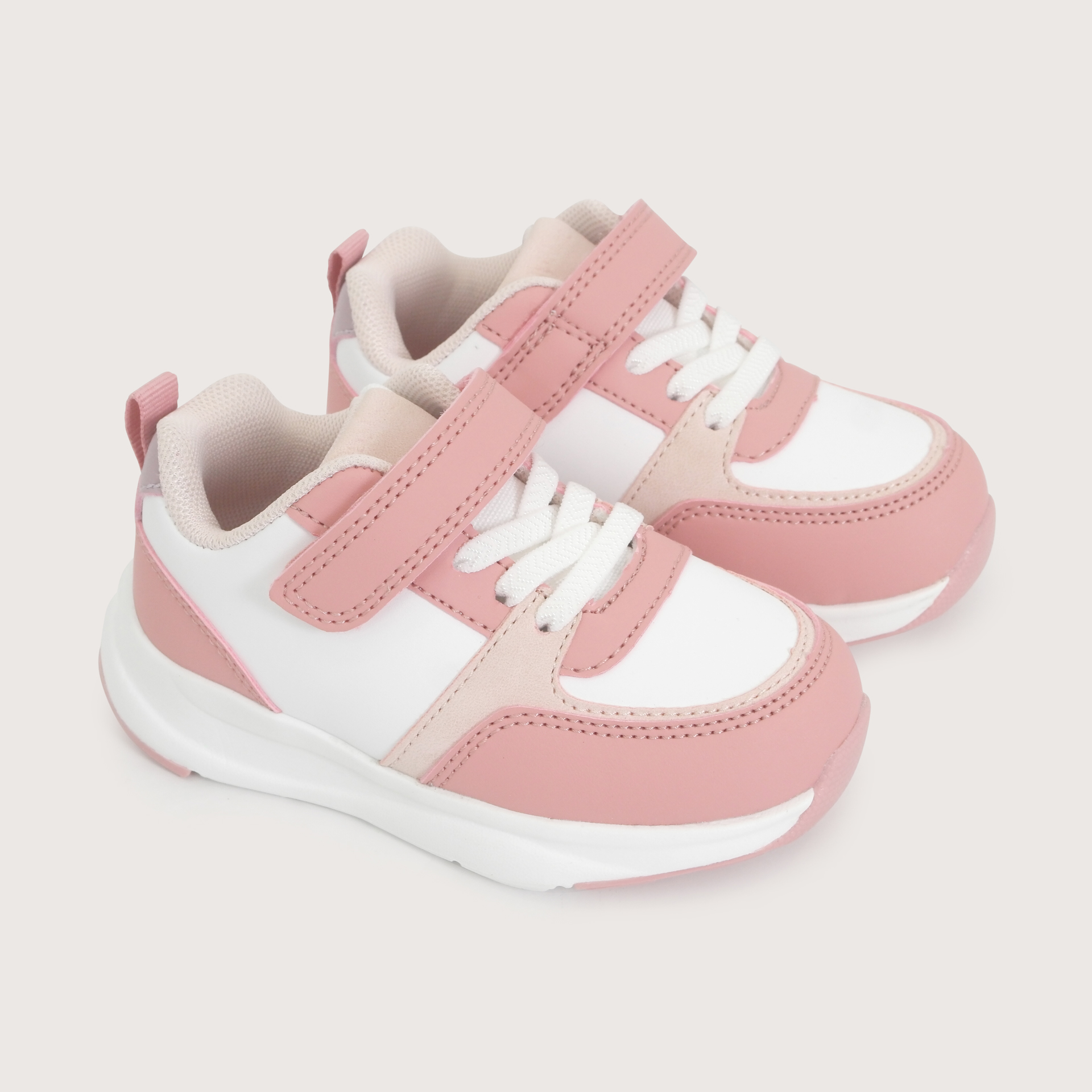 ZAPATILLA SPORT BLANCA ROSADA NIÑA OPALINE - 1