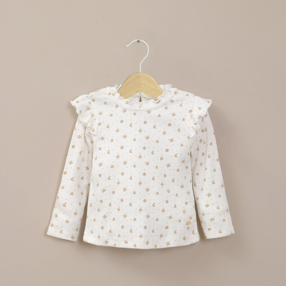POLERA BLANCA RIB INFANT NIÑA OPALINE - 1